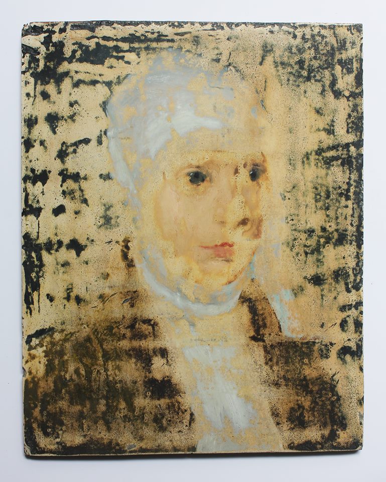 76e Ponsée Jeune femme de la Renaissance huile sur bois 26,5x21x0,8cm Mai 2015