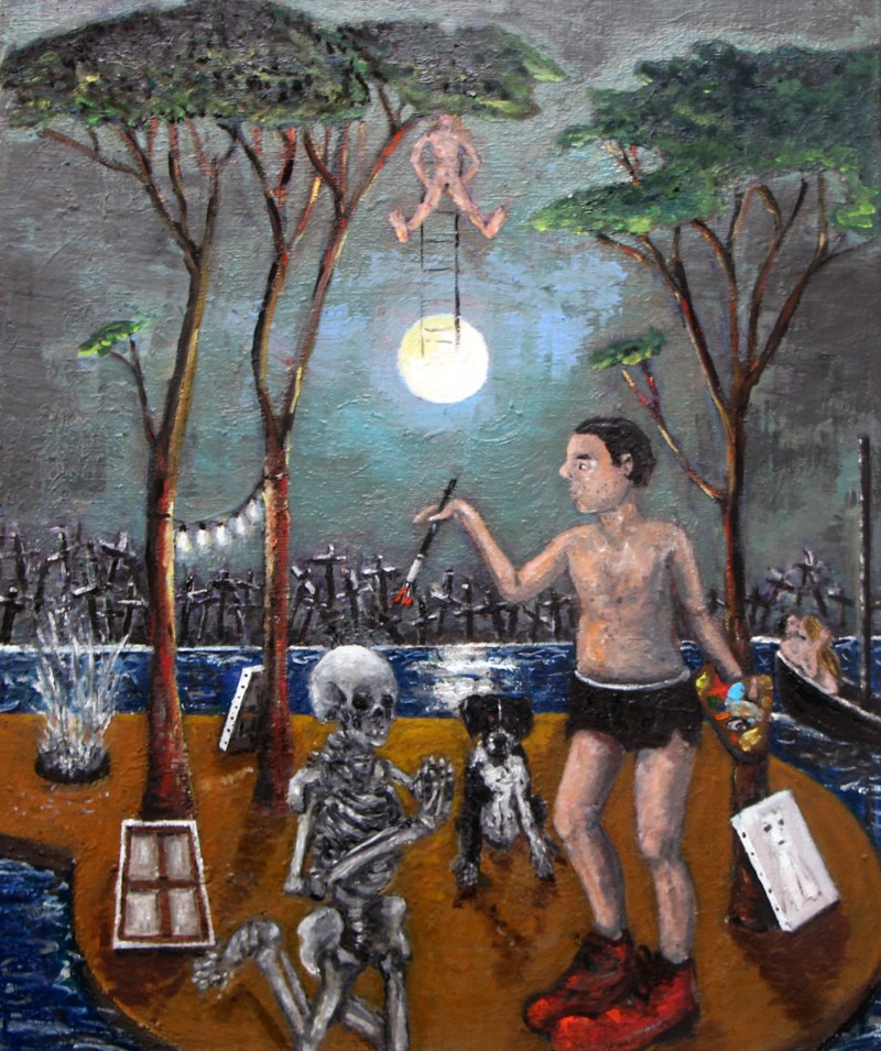 Eric Corne L'acrobate 2014 Huile sur toile 46 x 55 cm Courtesy Galerie Patricia Dorfmann, Paris 