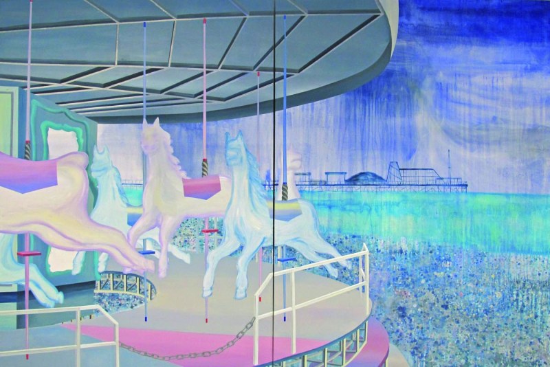 Sinyoung Park, sans titre, acrylique sur toile, 240 x 360 cm