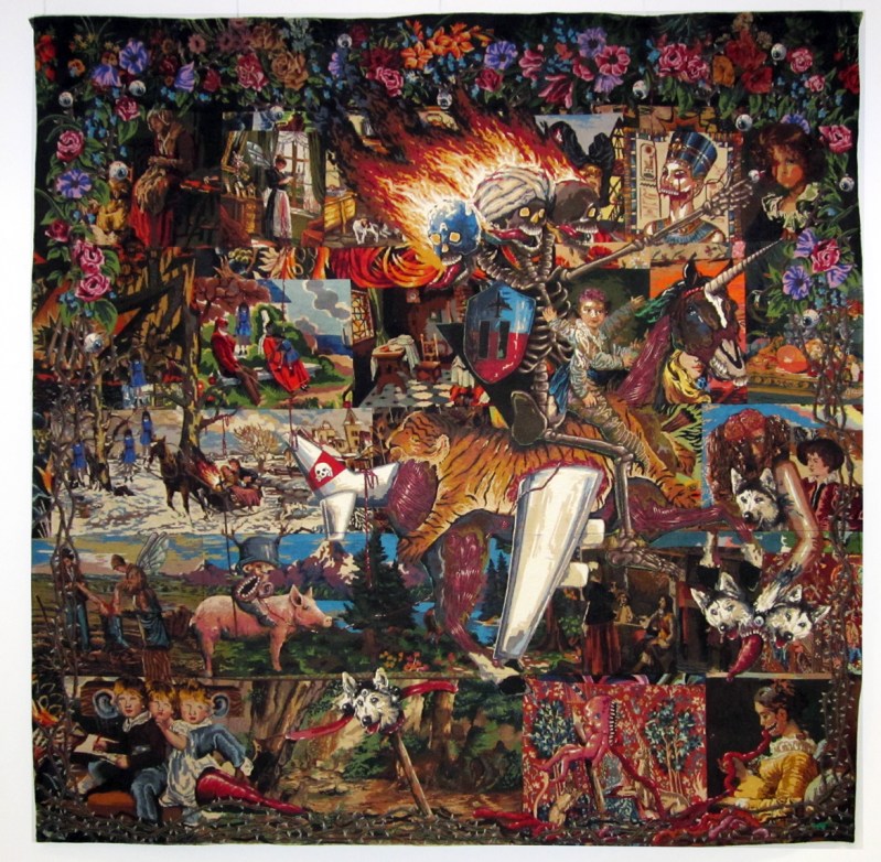 La Cinquième Roue du Carrosse, 2013, 240 x 220cm, Acrylique sur Tapisseries