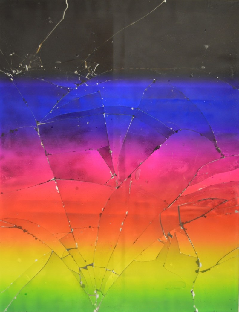 Untitled, 2015 Résine epoxy et impression jet d’encre traitée aux UV sur verre avec support en bois 167,64 x 129,54 cm