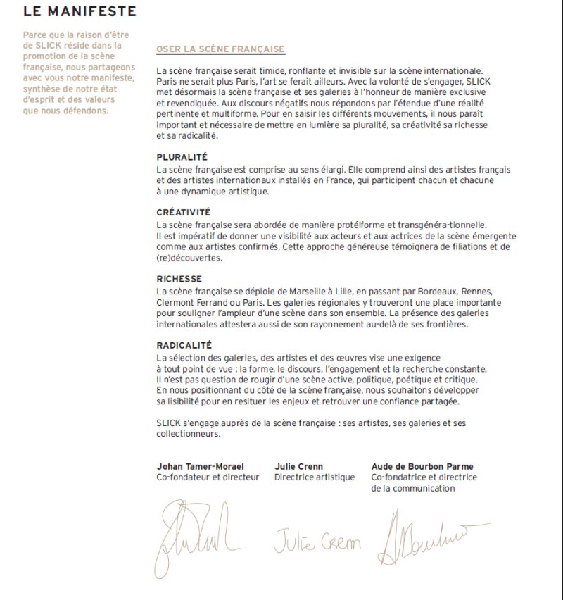 manifeste slick 2016